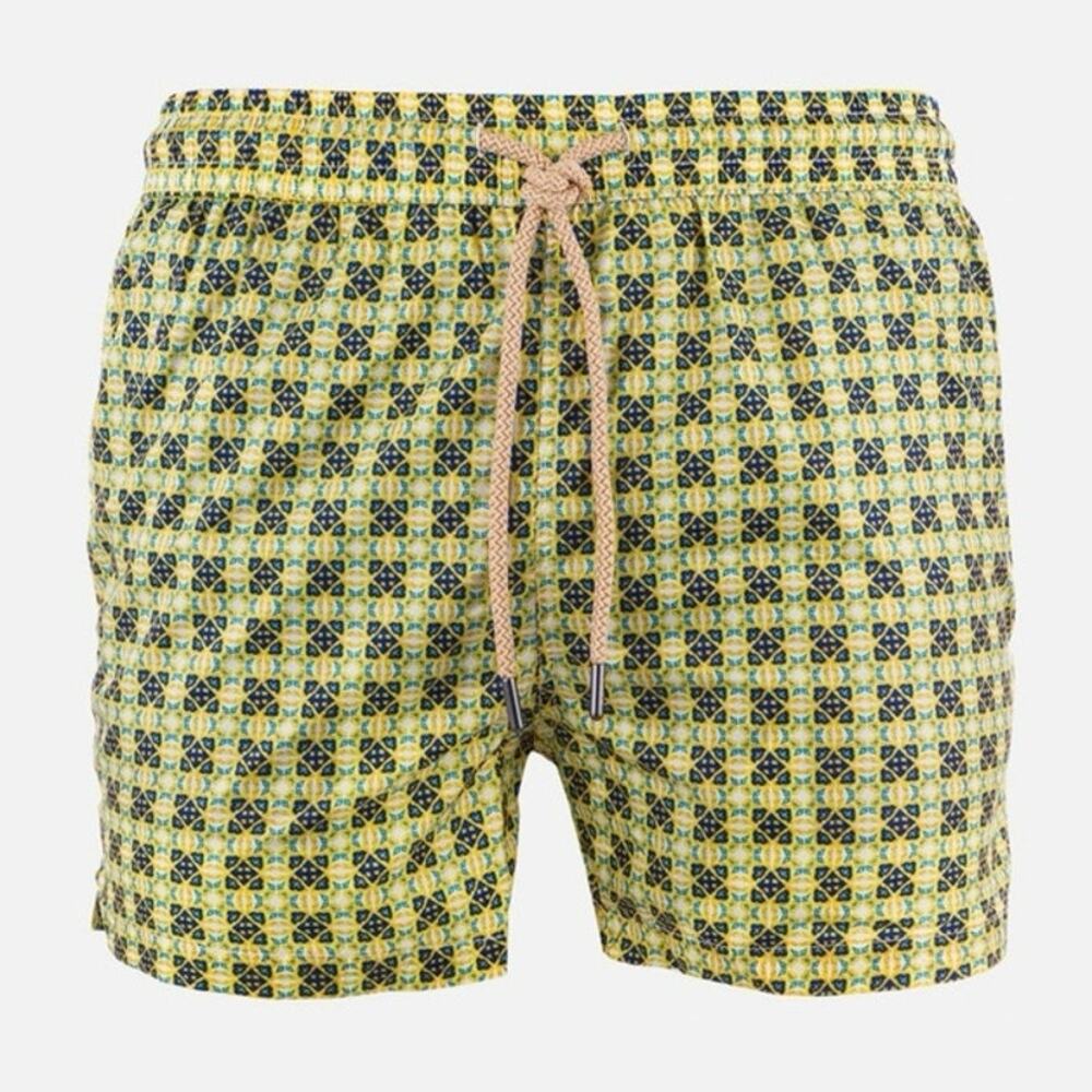 Fefé COSTUME STAMPA VIETRI GIALLO/BLU Sz M in mint condition lightweight shorts